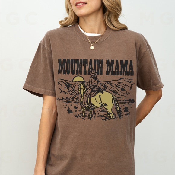 Comfort Colors Mountain Mama Cowgirl Shirt - Picture 2 of 10